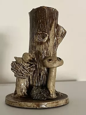 Vintage Australian Studio Pottery Vase Ornament ~ Bird ~ Nest ~ Tree ~ Mushroom • $19.92