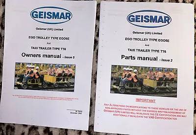 Geismar Railway EGO TROLLEY  & TRAILER TT6 Owners & Parts Manual * Re-printed * • £16.50