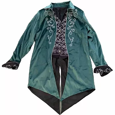 Mens Steampunk Vintage Tailcoat Jacket Gothic Victorian Coat Uniform 3X Green • $59