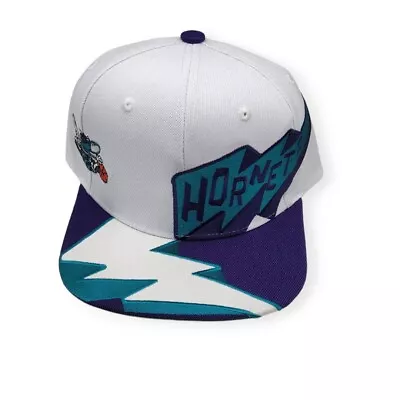 Mitchell & Ness Charlotte Hornets Fast Times White Adjustable Snapback Hat Cap • $44.99