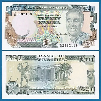 Zambia 20 Kwacha Mint UNC Banknote Currency FREE SHIPPING • $0.99