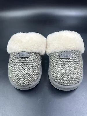 UGG COZY Knit Sweater Soft Slide Slippers  CHARCOAL Grey Women’s US 7 • $35.99