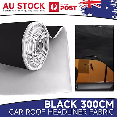 Black Headlining Fabric Foam Backed Replace Automotive Roof Lining • $55.99