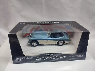 Ertl Grandes Marques 1/18 1956 Austin Healey 100/6 Blue Cream Boxed Classic Car • £80