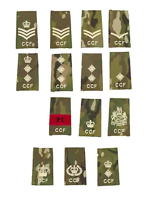 All Ranks Ivory On Multicam / MTP CCF Rank Slide ( Combined Cadet Force) • £4