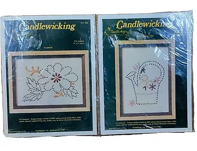 2 VTG. Candlewicking (Sprinkling Can & Flower) Needle Magic Framed Art Kit New • $12.99