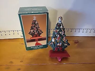 Vtg Midwest Cast Iron Stocking Holder  Of A Decorated Christmas Tree With Toys • $34.99