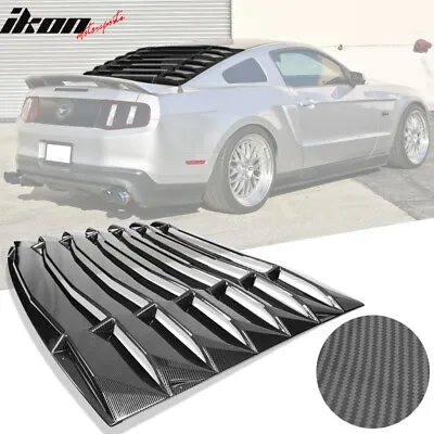 Fits 05-14 Ford Mustang Carbon Fiber Print Rear Window Louvers Vent IKON Style • $303.99