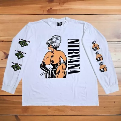 Nirvana T Shirt Vintage Style Surfers Tour 1993 BUTTHOLE White Size: XL Reprint • $99