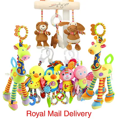 Baby Rattles Crib Pram Car Seat Pushchair Hanging Soft Handbell Stroller Toys • £11.49