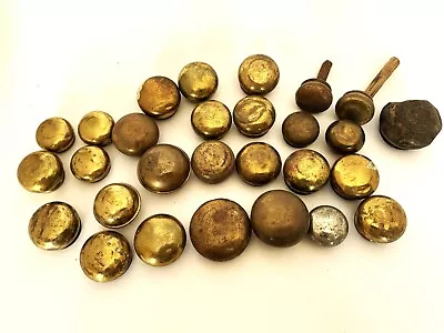 Collection Of 26 Small Brass End Caps Vintage Bed Parts Salvaged Hardware Crafts • $37.99