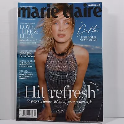 Marie Claire Australia Magazine January 2022 Delta Goodrem Hugh Van Cuylenburg • $6.95