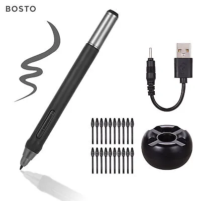 BOSTO Digital 8192 Pressure Stylus Pen+Nips &Holder Fr Graphics Drawing Tablet • $15.49