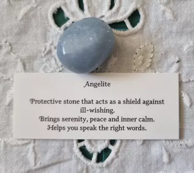 Angelite Pocket Polished Tumblestone Tumble Stone - Crystal • $4.36