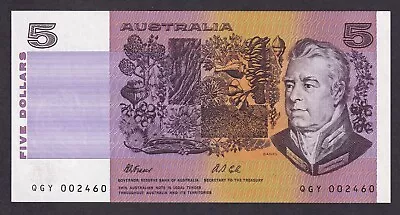 $5 R213 Fraser/Cole AUnc Prefix QGY Australia 1991 Last Paper Note • $22