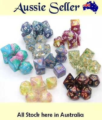 $10.95 • Buy 7 Piece Dnd Dice Set And Bag. Polyhedral Dice Dungeons & Dragons Pathfinder RPG