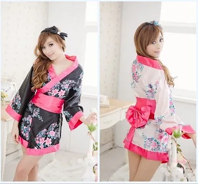 Sexy Toy Women Flower Japanese Kimono Yukata Nightwear Dress Robe Gown Babydoll • £6.99