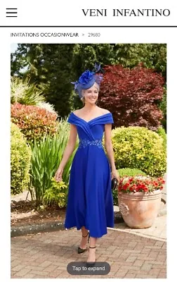 £185 • Buy Invitations Veni Infantino Stunning Sapphire Blue Dress Style 29680