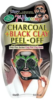 £2.99 • Buy 2 Packs 7th Heaven Charcoal Easy Peel-Off Face Mask Cleansing And Detoxifying