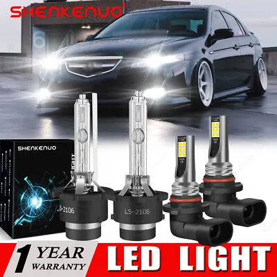 For Acura TL 2004 2005 2006 Front HID Headlight High/Low & LED Fog Light 4×Bulbs • $26.87