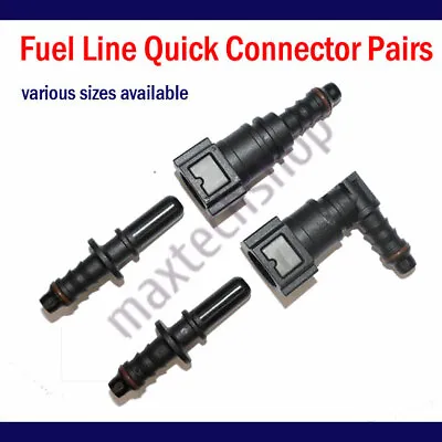 1/4  5/16  3/8 1/2  In 4/6/8/10/12mm Fuel Line Quick Connector Pair Hose Fitting • $5.22