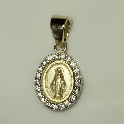 9ct 9K Gold Miraculous Medal Pendant. Double Sided. Made In Italy. • $140.90