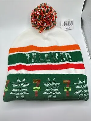 New 2023 7-Eleven Christmas Winter Cap Beanie Hat White Green Red Orange • $15.99