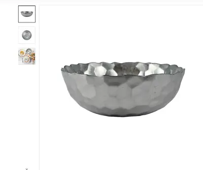 Vietri Rufolo Glass Platinum Honeycomb Bowl Set Of 3 NEW Without Boxes • $94
