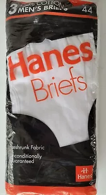 Vtg 90's Hanes Tighty Whities Full Seat Brief Underwear Cotton 3 Pack FREEUSHIP • $22.95