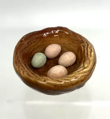 VTG Hagen Renaker Birds Nest Colored Eggs Figurine Easter Ceramic Miniature • $29.97