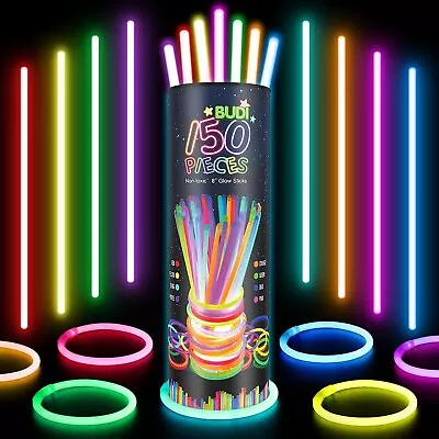 150 PCS 8  Glow Sticks Bulk Party Favors - 8 Colors For Birthday Halloween And • $15.49