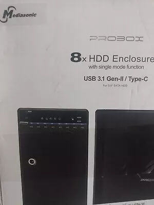 Media Sonic Probox 3.5   8 Bay USB 3.1 Gen 2 Type C 10Gps 18tb • $300
