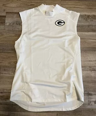 Green Bay Packers Game Worn Used Sleeveless Shirt THICK Issued XL Nike NFL WHITE • $34.99