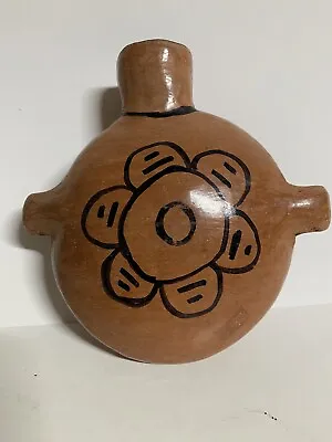 Antique PUEBLO POTTERY MARICOPA HAND Made CANTEEN Tohono O’odham NATIVE AMERICAN • $98