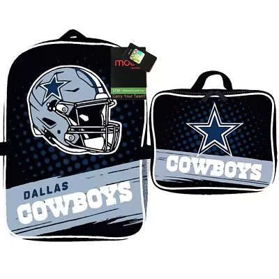 Dallas Cowboys Mojo NFL Licensed Laptop Backpack W Insulated Lunch Box Set • $41.95