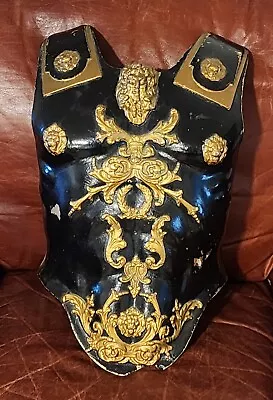 Vintage Medieval Roman Muscle Armor Breastplate - Lions - Black/gold 22 X13 X7  • $199.99