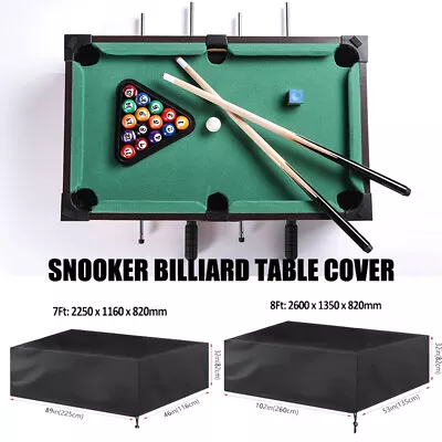 7/8/9ft Pool Snooker Billiard Table Cover Waterproof Polyester Dust Outdoor Cap • $34.99