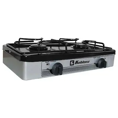 Portable Propane Outdoor Stove 2-Burner BBQ Grill Camping Hiking Cooker Silver • $61.01
