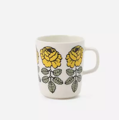 Marimekko Japan Vihkiruusu Mug Cup Mugcup Yellow Flower Online Exclusive Limited • $69.99