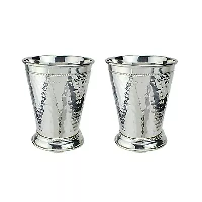 Hammered Copper Mint Julep Cup W/Pure Silver Plate (Set Of 2) • $133.16