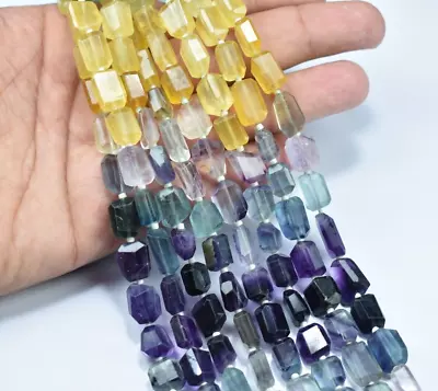 Natural Multi Fluorite Faceted Nugget Gemstone Beads 6X8mm - 8X11mm 12.5  Strand • $179.99