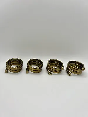 $14.99 • Buy Vintage Brass Napkin Rings Set Of 4