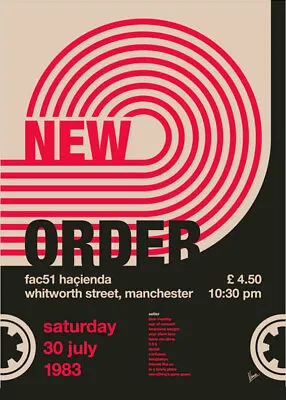 New Order  Fac 51  Hacienda 1983 • £23