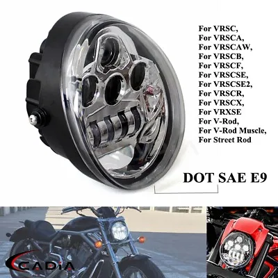 $109.99 • Buy Chrome LED Headlight Assembly (DOT) For Harley Davidson V-Rod VRSCF Street Rod