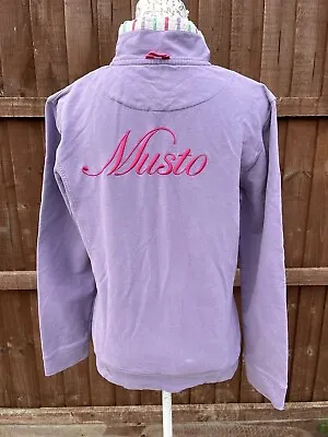 Musto Signature Cotton; Lycra Lilac Button To Collar Long Sleeve Sweatshirt - 12 • £4.99