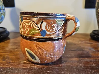 Vintage Mexico Pottery Mexican Painted Mug Cottagecore Southwest Mexican • $19