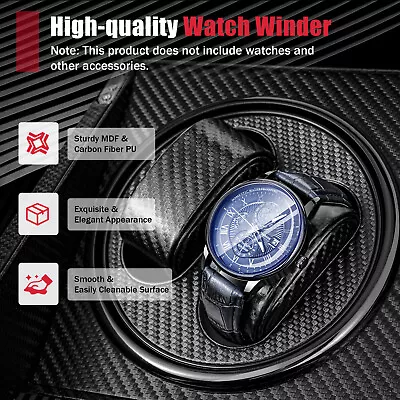 4+6 Automatic Rotation Watch Winder Storage Box Watch Display Carbon Fiber Case • $67.45