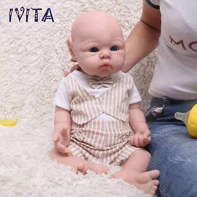 19'' Silicone Reborn Baby Boy IVITA Handmade Floppy Silicone Doll Kids Present • $176.25