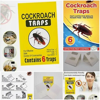 Insect Traps Cockroach Glue Easy Fast Use Pest Control Cockroach Trap Pre-Baited • £3.97