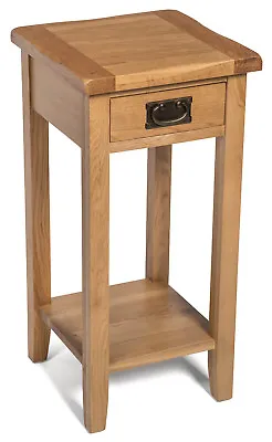 £109.99 • Buy Small Oak Side Table | Narrow Wooden End/Lamp/ Bedside Cabinet | Nightstand
